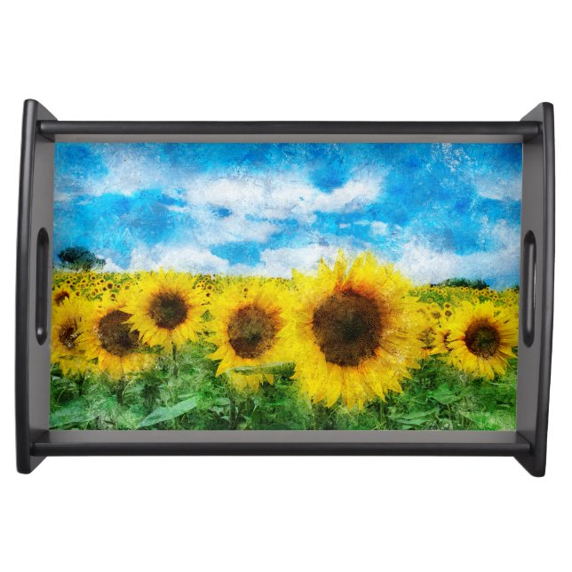 Sunflowers painting serving tray (Front)