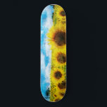 Sunflowers painting skateboard<br><div class="desc">This digital painting features a sunflower field.</div>