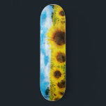 Sunflowers painting skateboard<br><div class="desc">This digital painting features a sunflower field.</div>