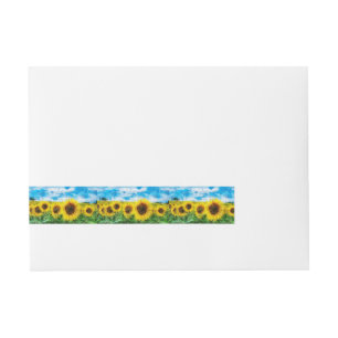 Sunflowers painting wrap around address label