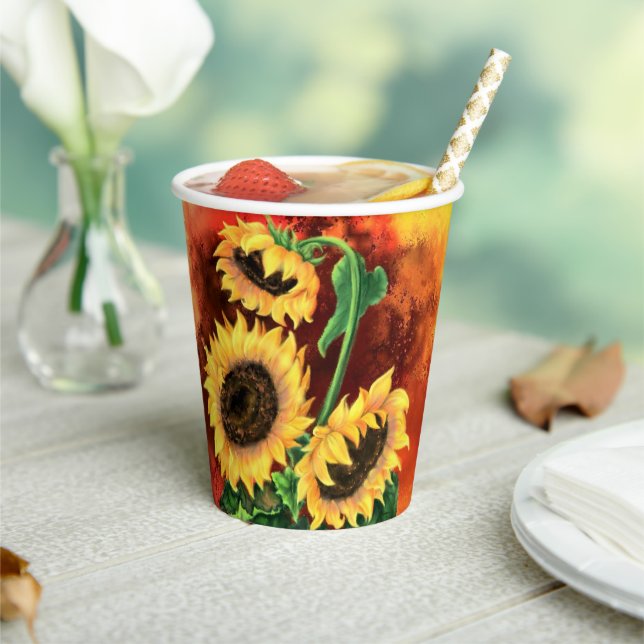 Sunflowers Paper Cups (Insitu)