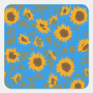 Sunflowers' Party Square Sticker