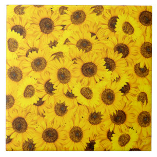 Sunflowers Pattern Ceramic Tile