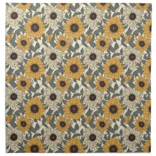 Sunflowers Pattern Cloth Napkin