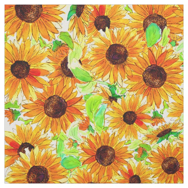 Sunflowers Pattern Fabric (Swatch)