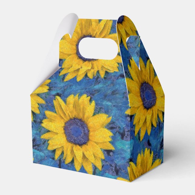 Sunflowers Pattern Favor Boxes (Front Side)