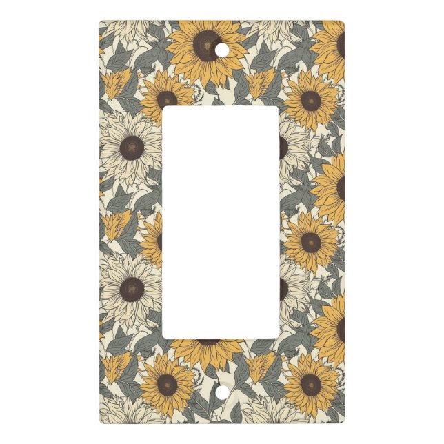 Sunflowers Pattern Light Switch Cover (Front)