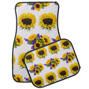 Sunflowers, Pattern Of Flowers, Yellow Flowers Car Floor Mat
