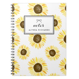 Sunflowers Pattern Personalized Notebook