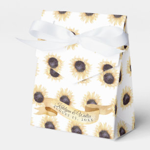 Sunflowers Pattern Personalized Wedding or Shower Favor Boxes