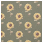 Sunflowers Pattern Prim Floral Print Fabric