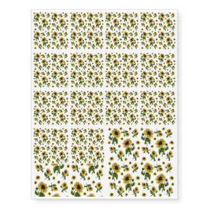 Sunflowers pattern temporary tattoos