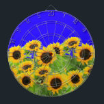 Sunflowers - Peace - Freedom for Ukraine  Dart Board<br><div class="desc">Sunflowers - Peace - Freedom for Ukraine - Support Independence Together - Victory ! Let's make the world a better place - everybody together ! A better world begins - depends - needs YOU too ! You can transfer to 1000 Zazzle products. Resize and move or remove and add elements...</div>