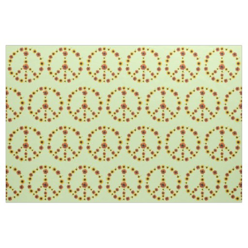 Sunflowers Peace Signs Fabric