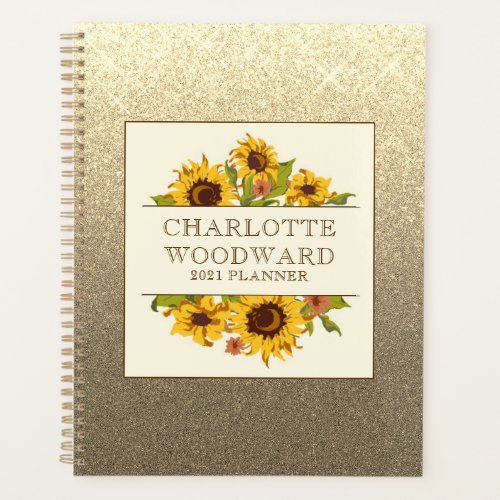 Sunflowers Personalized 2021 Planner