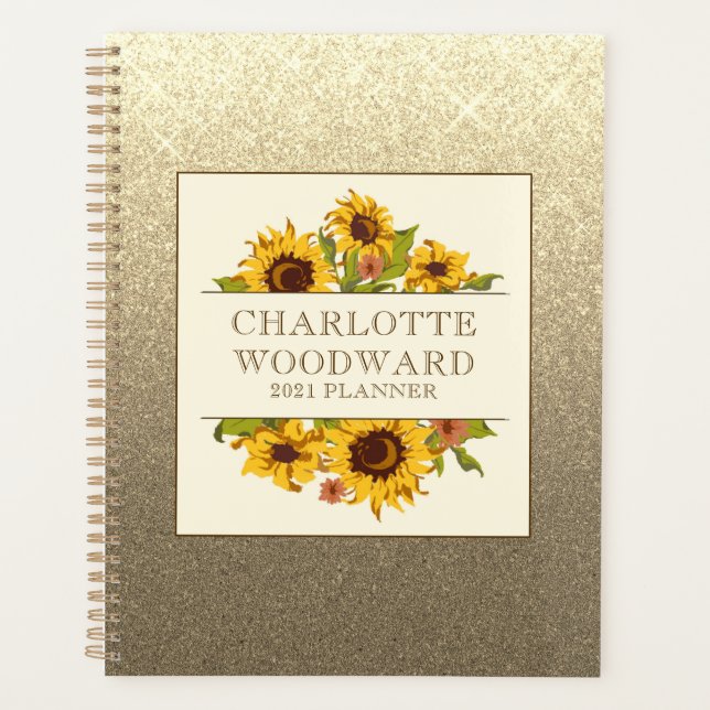 Sunflowers Personalized 2021 Planner (Front)