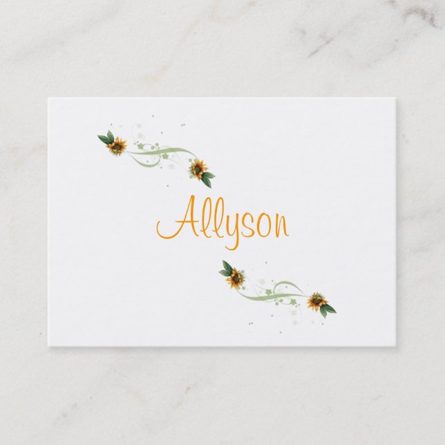 Sunflowers Personalized Business or Calling Cards (Front)