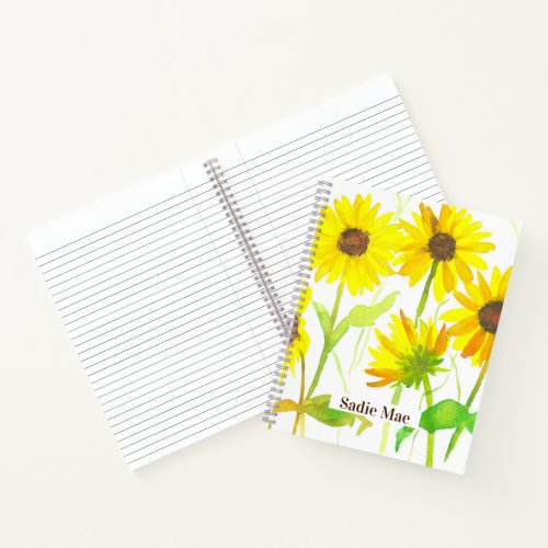 Sunflowers Personalized Custom Name Journal