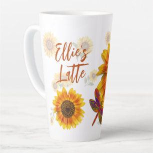 Sunflowers Personalized Latte Mug