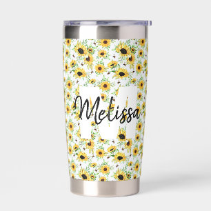 Sunflowers Personalized Monogram  Insulated Tumbler