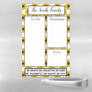 Sunflowers Personalized Motivational Quote Magnetic Dry Erase Sheet
