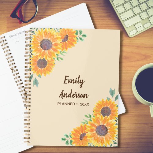  Sunflowers Personalized Planner