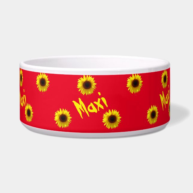 Sunflowers Pet Bowl (Right)