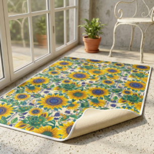 Sunflowers Petrikivka Ukrainian folk art Door Mat