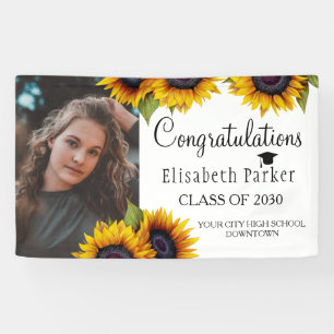 Sunflowers PHOTO chic graduation congratulations Banner