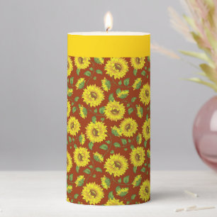 Sunflowers Pillar Candle