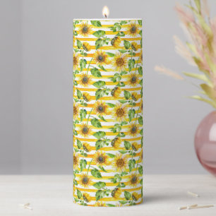 Sunflowers Pillar Candle
