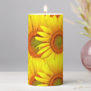 Sunflowers Pillar Candle