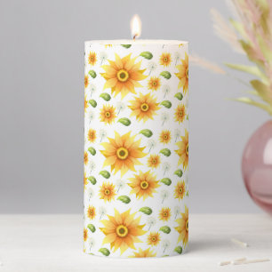 Sunflowers Pillar Candle