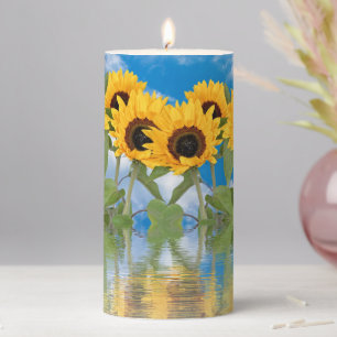 Sunflowers Pillar Candle