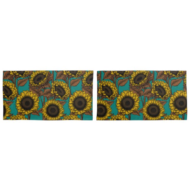 Sunflowers Pillow Case (Front-Set)