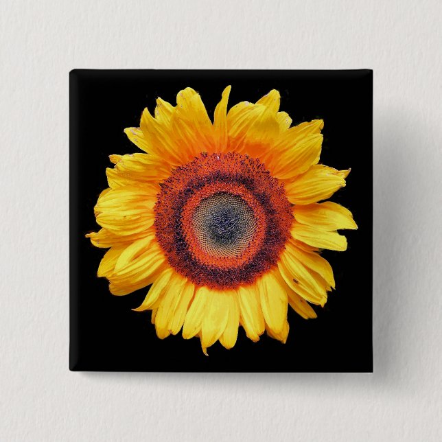 SUNFLOWERS PINBACK BUTTON (Front)