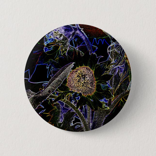 SUNFLOWERS PINBACK BUTTON (Front)