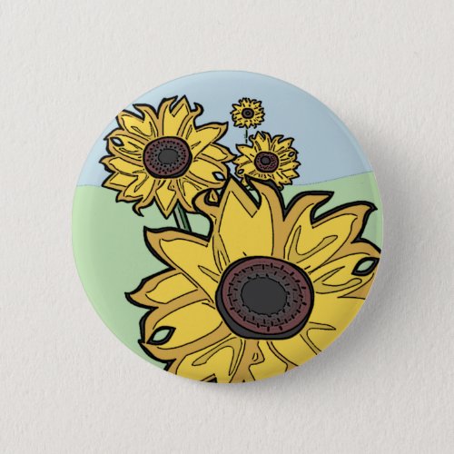 Sunflowers Pinback Button