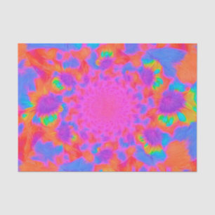 Sunflowers Pink Orange Abstract Floral Art Tissue Paper