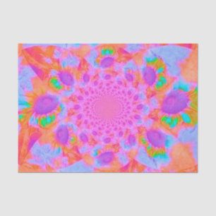 Sunflowers Pink Orange Purple Abstract Decoupage Tissue Paper