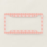 Sunflowers Pink White Tile Pattern License Plate Frame<br><div class="desc">Check out this cool frame with a hand drawn sunflower pattern. Check out matching items like water bottles,  coozies,  kitchen towels and throw blankets,  And visit my shop for more colors and patterns too! Feel free to customize it with your own text or change the colors too!</div>