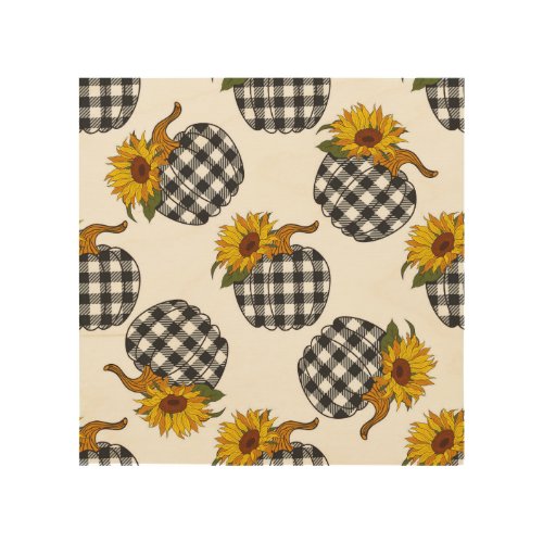 Sunflowers plaid pumpkin farmhouse decor