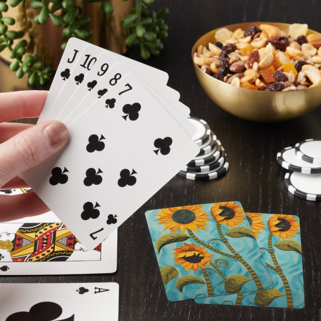 Sunflowers Poker Cards (In Situ)