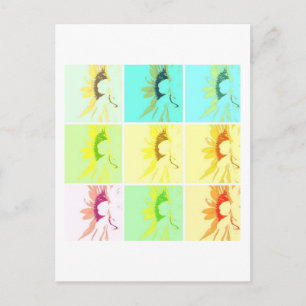 Sunflowers Pop Art Postcard