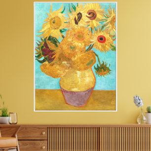 Sunflowers, Post Impressionist Still Life Painting Canvas Print