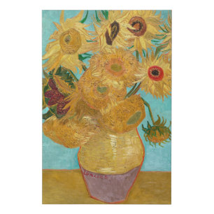 Sunflowers, Post Impressionist Still Life Painting Faux Canvas Print
