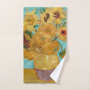 Sunflowers, Post Impressionist Still Life Painting Hand Towel