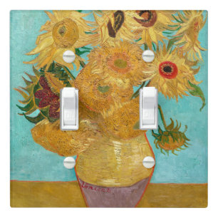 Sunflowers, Post Impressionist Still Life Painting Light Switch Cover
