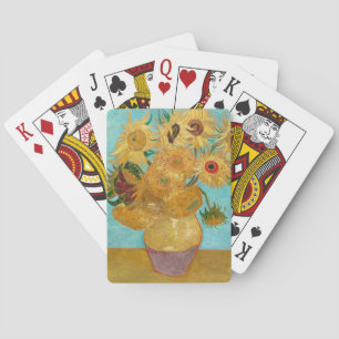Sunflowers, Post Impressionist Still Life Painting Poker Cards