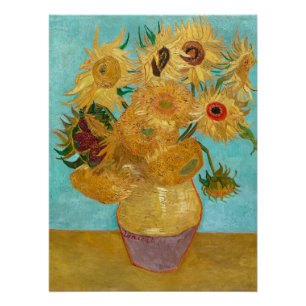 Sunflowers, Post Impressionist Still Life Painting Poster